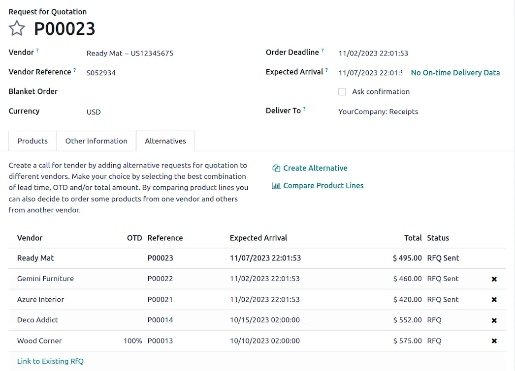 Odoo Purchase
